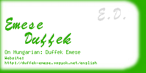 emese duffek business card